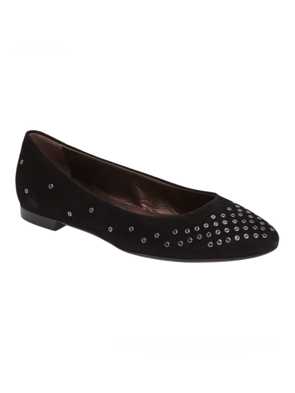 AGL Black Suede Studded Ballet Flats 39